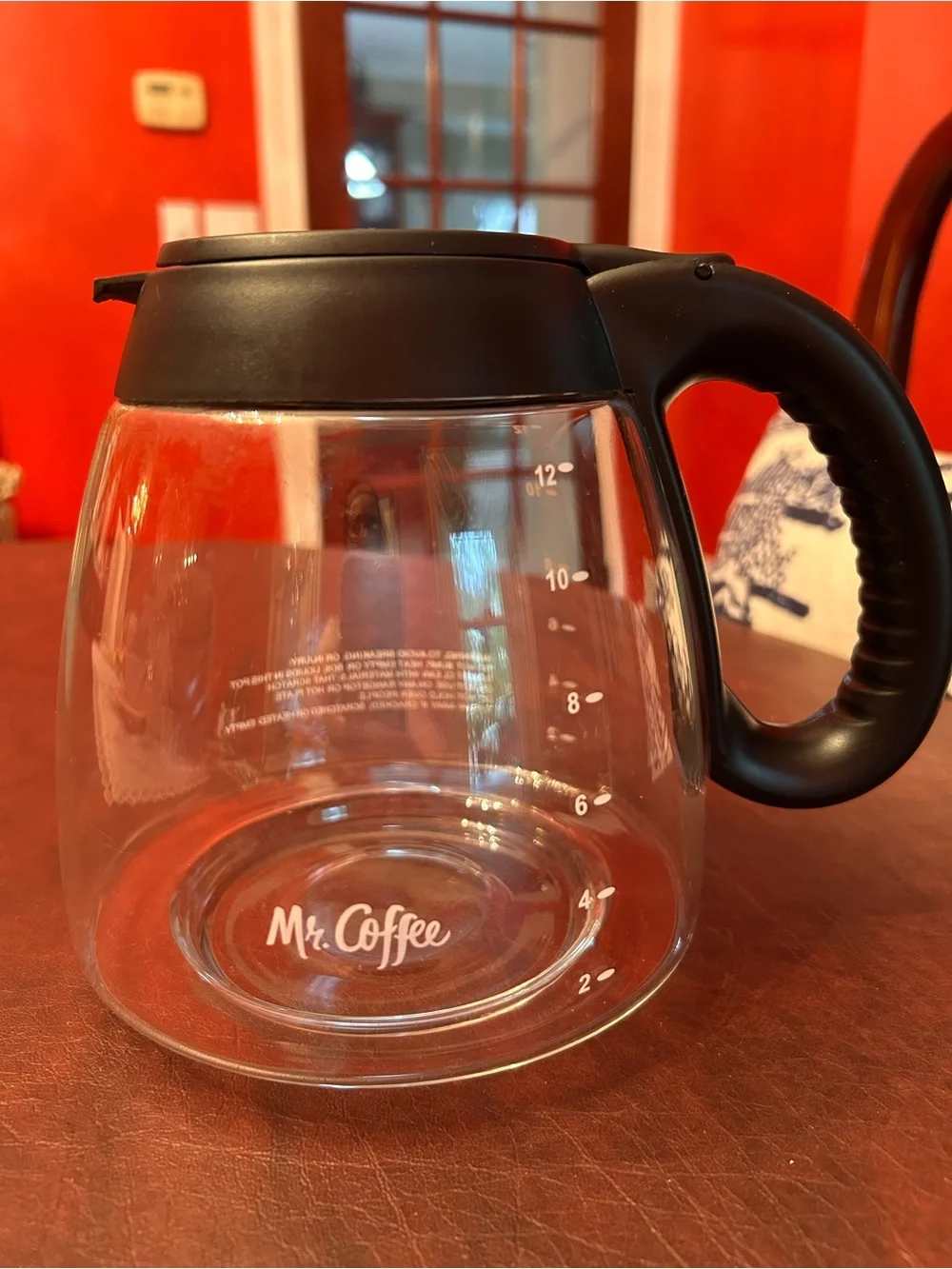 Mr. Coffee Glass Coffee Decanter Carafe 12 cup with Black Handle and Lid
